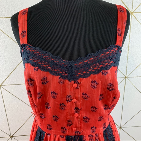 Modcloth Floral And Lace Boho Maxi Dress Size Small - Picture 4 of 14